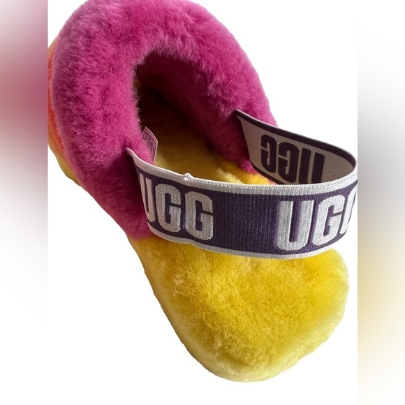 UGG Rainbow Women’s Fluff Yeah Slide Slipper Shoes - Picture 10 of 15